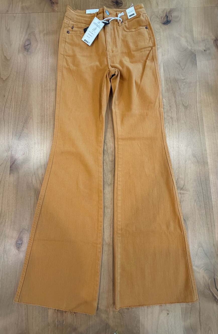 Judy Blue Melinda High Rise Flare Jeans Size 1/25 Marigold NEW